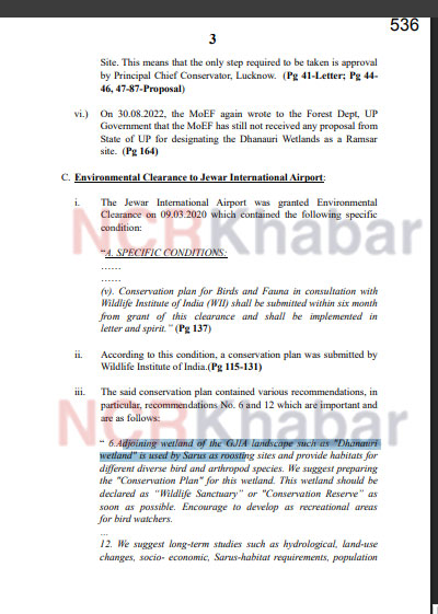 dhanori wetland noida airport