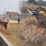 Greater Noida Authority demolished illegal construction on Khasra 135 land in Bhanauta