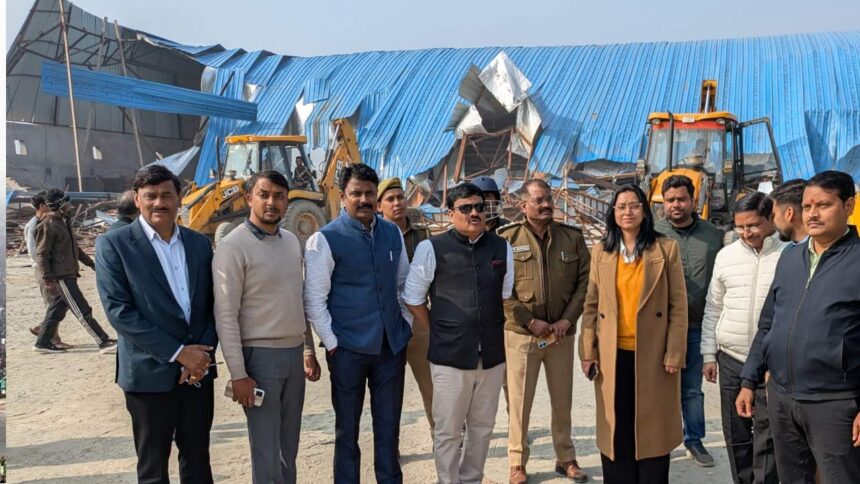 yamuna industrial development authority took strict action against illegal encroachments on 25 hectares