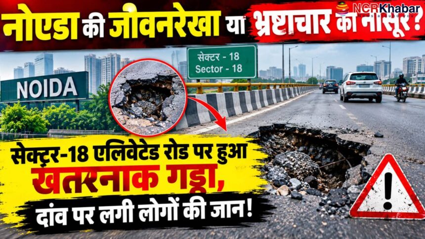 elevated road in noida got damage