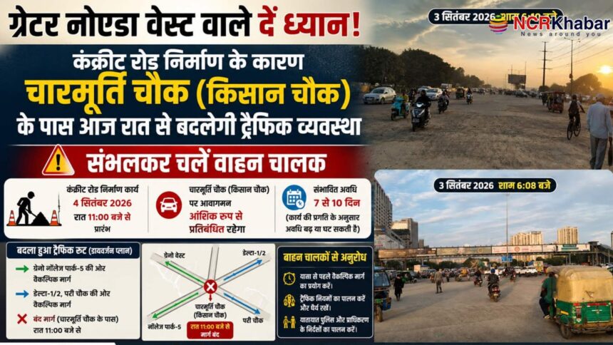 traffic route diaversion in greater noida west